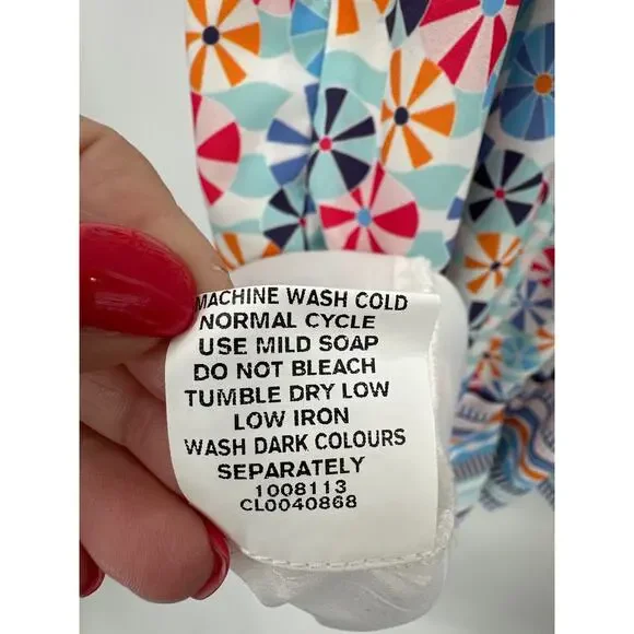 eShakti sleeveless Summer print mini dress Size 12/ Large - Picture 7 of 7